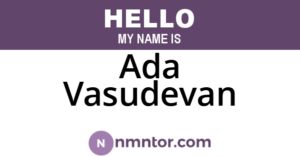 Ada Vasudevan