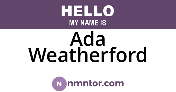 Ada Weatherford