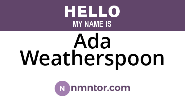Ada Weatherspoon