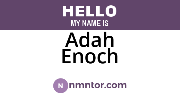 Adah Enoch