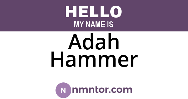 Adah Hammer