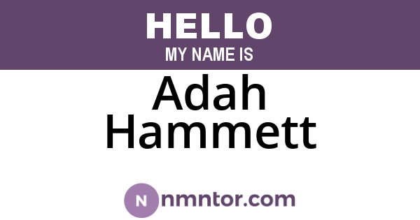 Adah Hammett