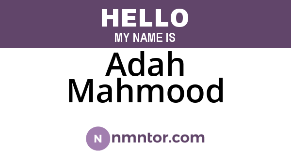 Adah Mahmood