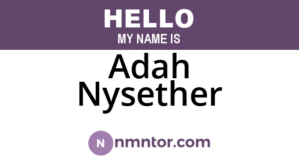 Adah Nysether