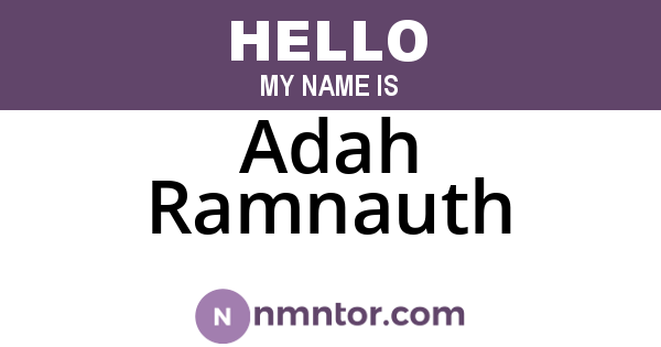 Adah Ramnauth
