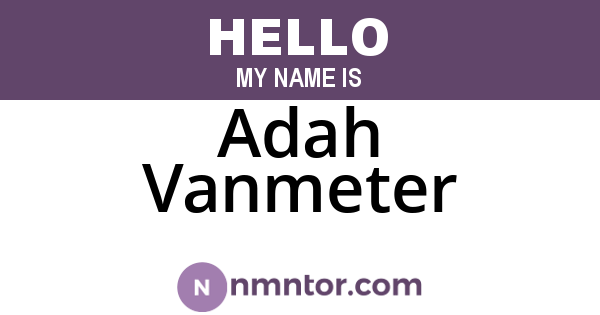 Adah Vanmeter