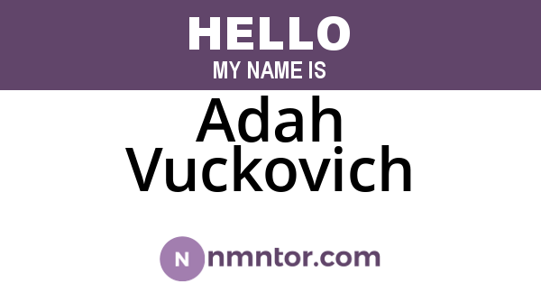 Adah Vuckovich