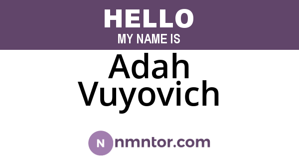 Adah Vuyovich