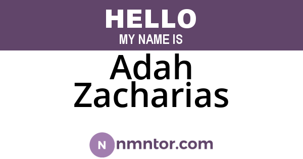 Adah Zacharias