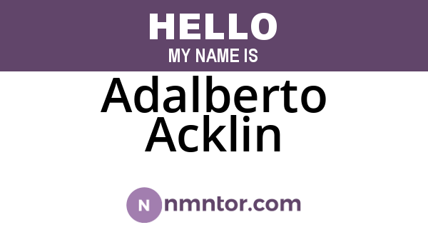 Adalberto Acklin