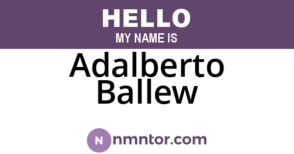 Adalberto Ballew