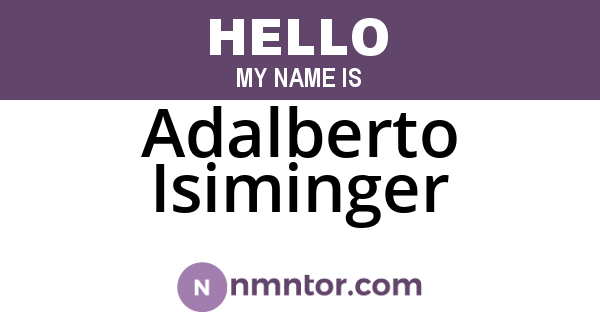 Adalberto Isiminger