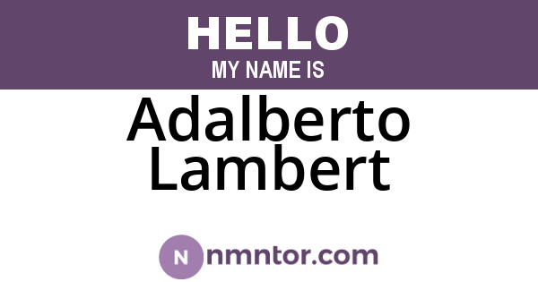 Adalberto Lambert