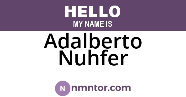 Adalberto Nuhfer