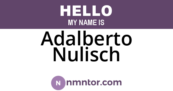 Adalberto Nulisch