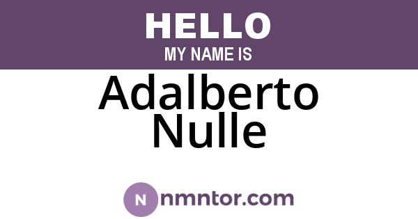 Adalberto Nulle