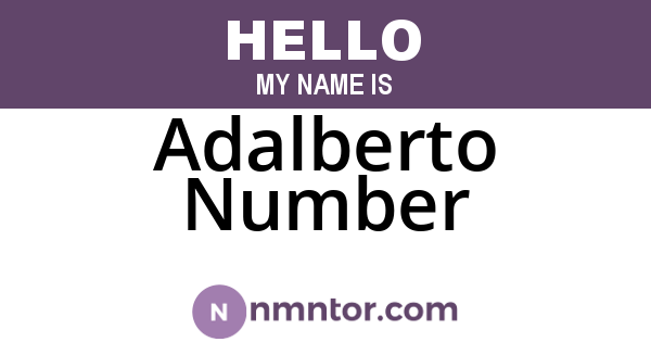 Adalberto Number