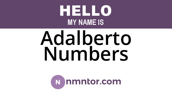 Adalberto Numbers