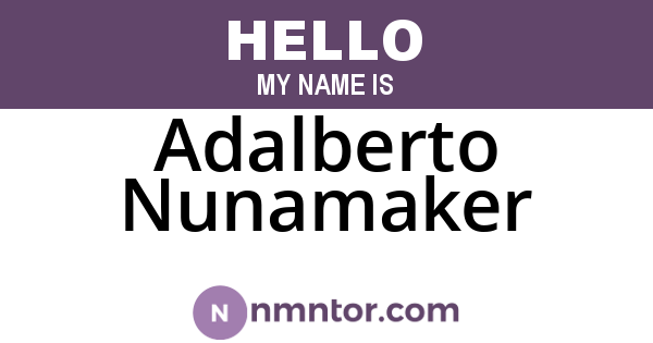 Adalberto Nunamaker
