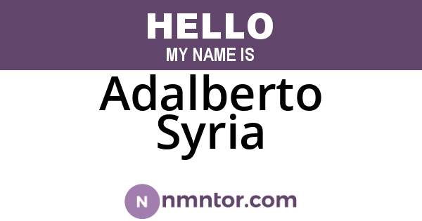 Adalberto Syria