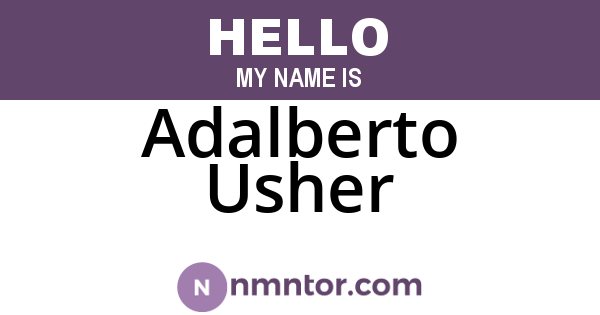 Adalberto Usher