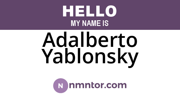 Adalberto Yablonsky