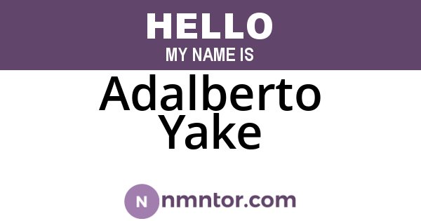 Adalberto Yake