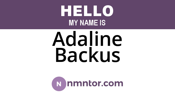Adaline Backus