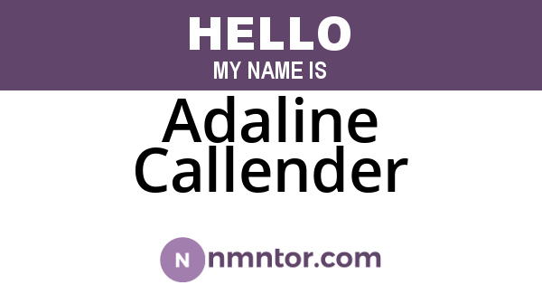 Adaline Callender