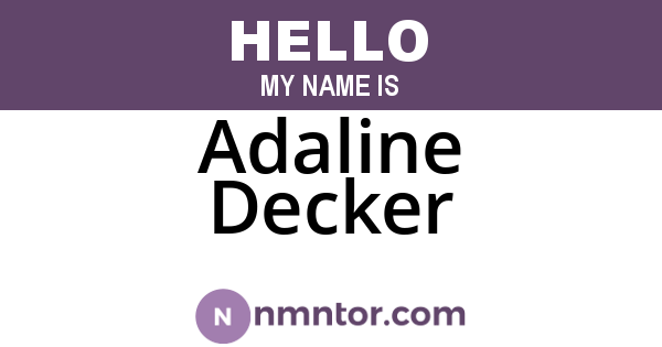 Adaline Decker
