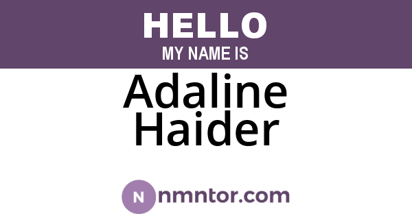 Adaline Haider