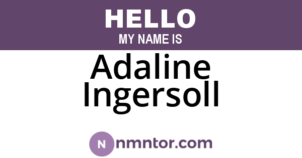 Adaline Ingersoll