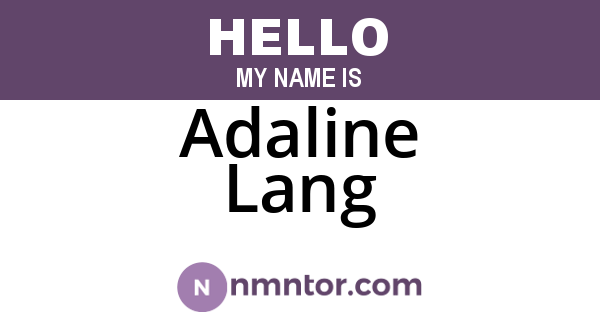 Adaline Lang