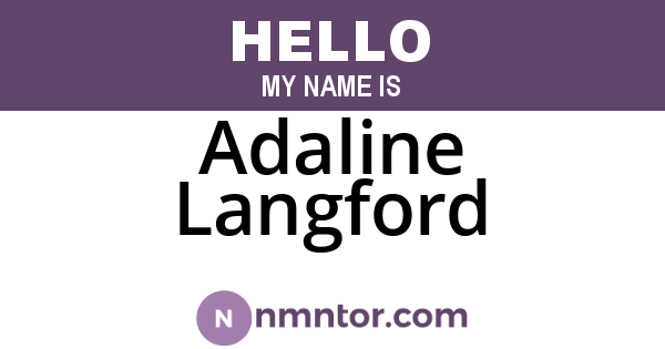 Adaline Langford