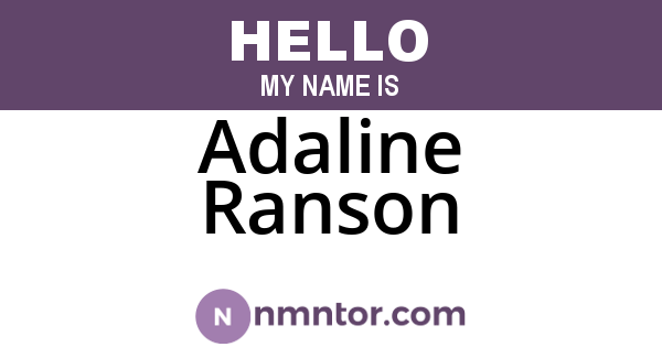 Adaline Ranson