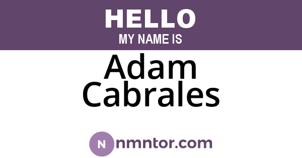 Adam Cabrales
