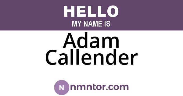 Adam Callender