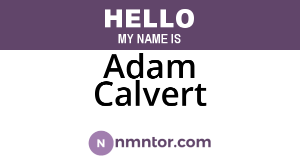 Adam Calvert