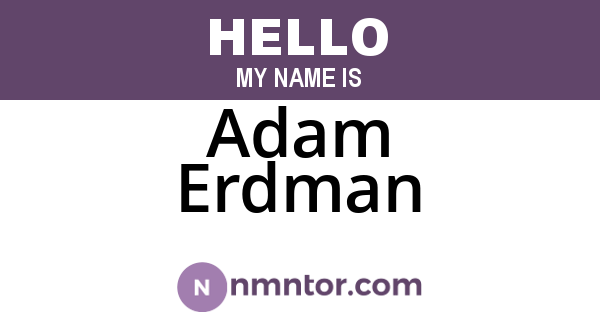 Adam Erdman