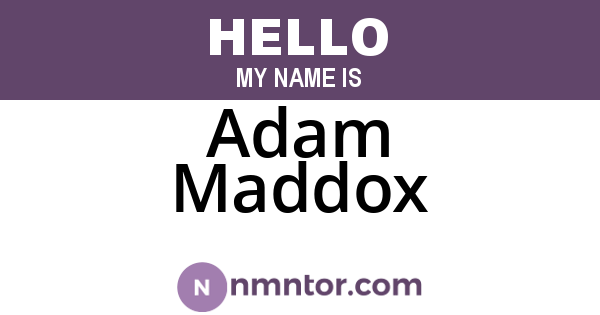 Adam Maddox