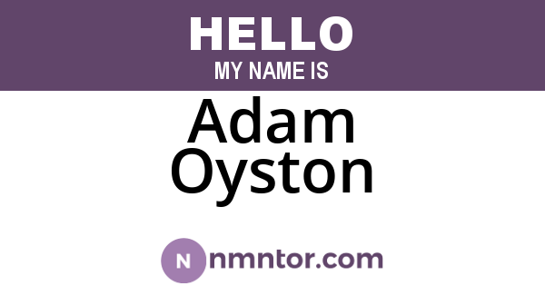 Adam Oyston