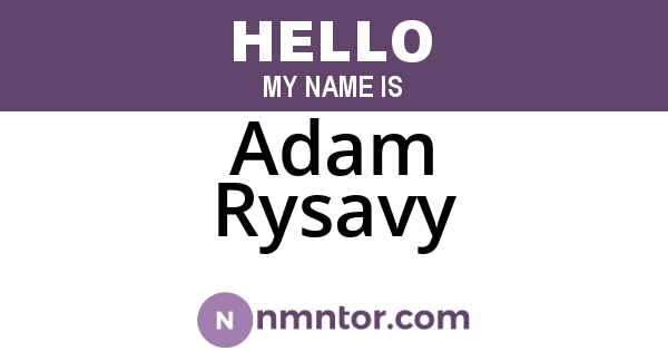 Adam Rysavy