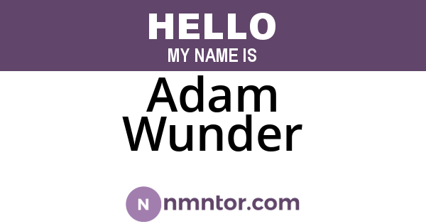 Adam Wunder