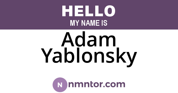 Adam Yablonsky