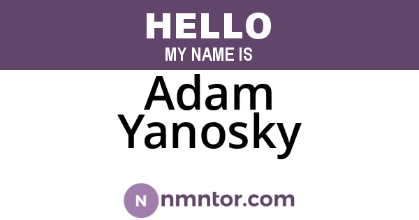 Adam Yanosky