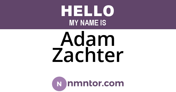 Adam Zachter