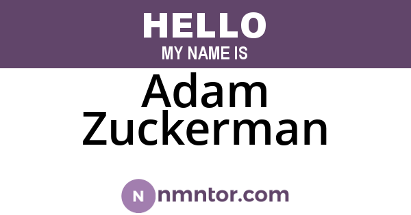 Adam Zuckerman