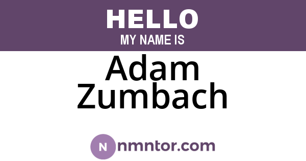 Adam Zumbach