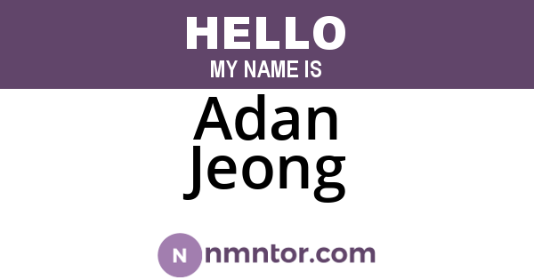 Adan Jeong