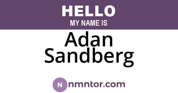 Adan Sandberg
